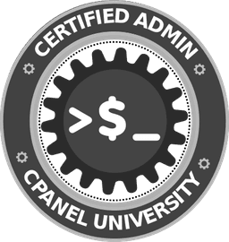 cPanel & WHM System Administrator I (CWSA-1) badge from cPanel University